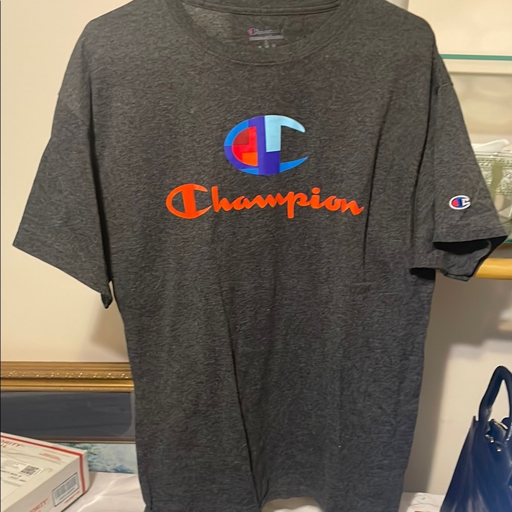 Champion Gray T-Shirt with Logo